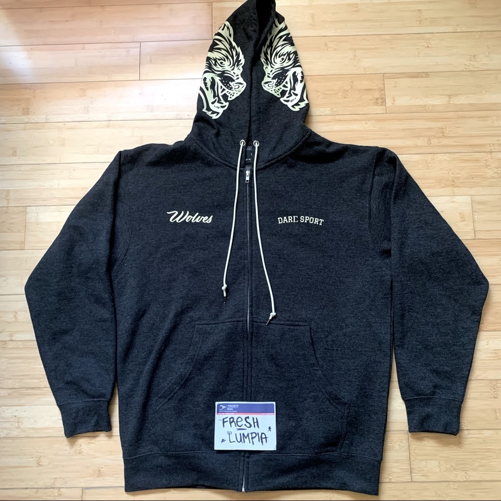 🔥 HEATHER BLACK DARC SPORT INNER WOLF HOODIE
